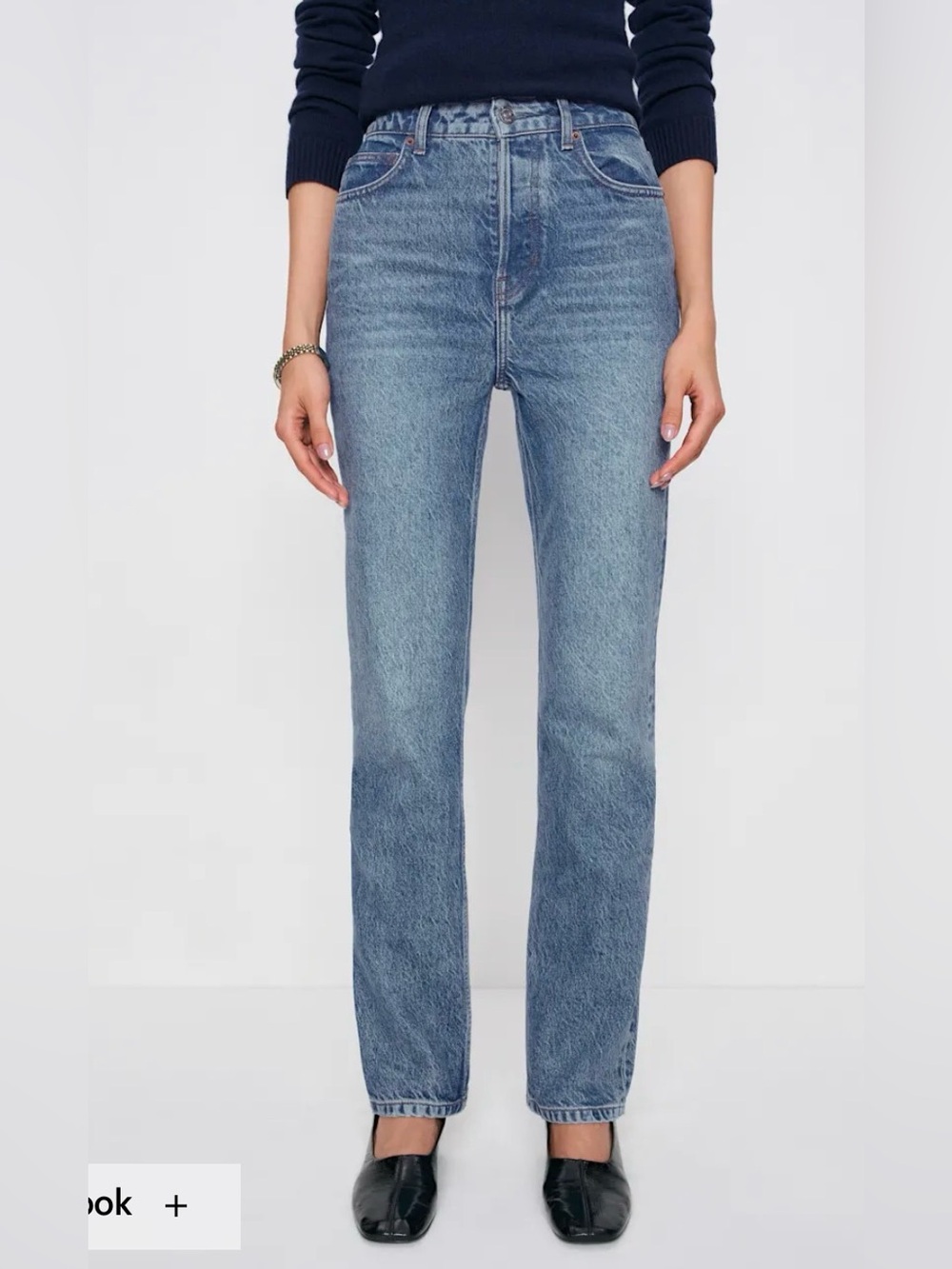 Reformation Cynthia High-Rise Straight-Jeans in Colorado Medium Wash Denim